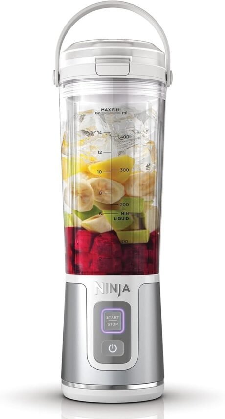 Ninja Blast Portable Blender, 530ml, Leakproof Lid & Sip Spout, Powerful Cordless Mini Blender, Rechargeable, Portable Smoothies, Protein Shakes, Blends Ice & Frozen Fruit, White, BC151UKWH